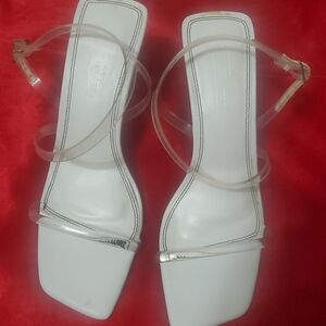 ASOS Clear Strap White Heels